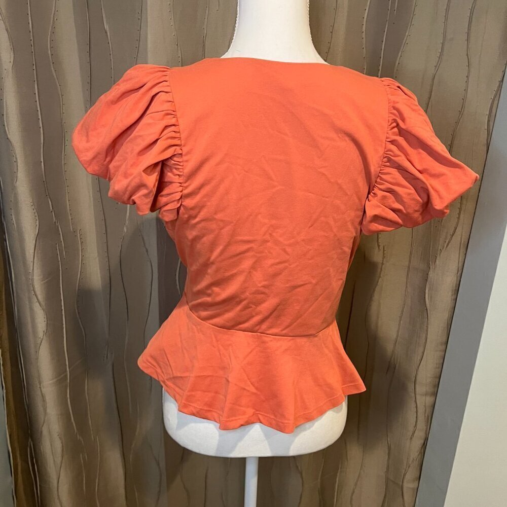 NWT Express Apricot Flutter sleeve faux wrap pepl… - image 9